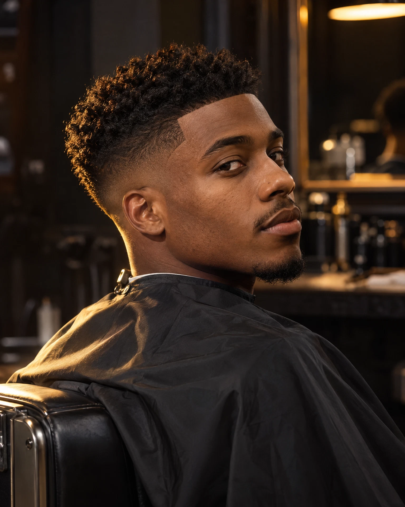 Neat taper fade with textured top